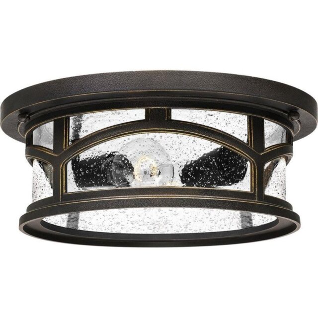 QZ/MARBLEHEAD/F Marblehead 2 Light Outdoor Flush Ceiling Light In Bronze