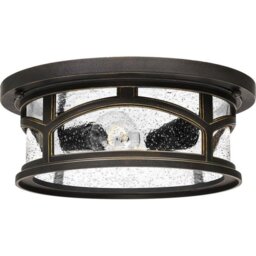 QZ/MARBLEHEAD/F Marblehead 2 Light Outdoor Flush Ceiling Light In Bronze