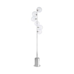 Dar Wisebuys Spiral 6 Light Floor Lamp In Polished Chrome With Twisted Glass