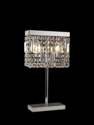 Baden 30 x 10 cm Rectangular Table Lamp In Polished Chrome Finish With Crystal Glass