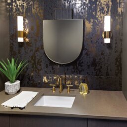 Quintiesse QN-FACET-LED1-HB-BATH Facet Single Integral LED Wall Light In Heritage Brass Finish