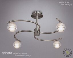 M8004 Sphere Satin Nickel 4 Light Semi-Flush Ceiling Light