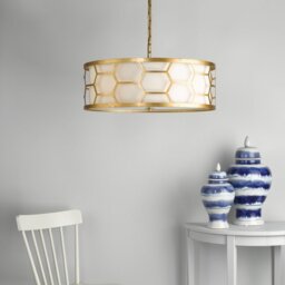 Dar EPS0412 Epstein 4 Light Ceiling Pendant In Gold