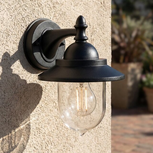 Firstlight 6800BK Stanley Wall Light In Black Finish IP44
