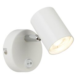 Searchlight 3171WH Rollo 1 Light LED Wall Spotlight In White And Chrome