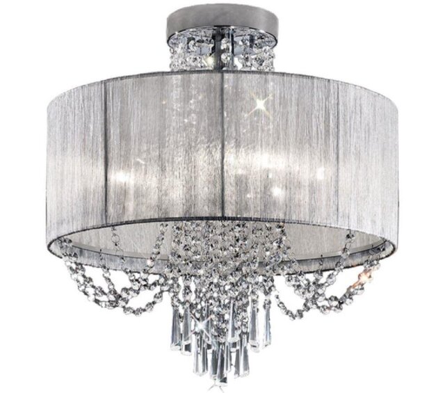 Franklite FL2303/6 6 Light Semi Flush Crystal Pendant