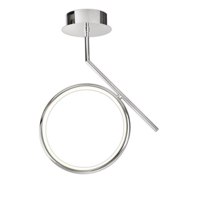 Mantra M6594 Olimpia CH 20 Watt Semi Flush Ceiling Light In Polished Chrome/Opal White - L: 400mm