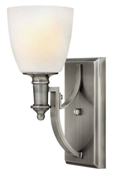 HK/TRUMAN1 1 Light Antique Nickel & Glass Wall Light