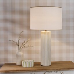 Dar Lighting Idella Table Lamp In Taupe Finish With White Shade IDE4229