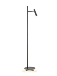 Franklite Leo Floor Lamp In Black Finish With Reading Light And Illumination Around The Base SL247