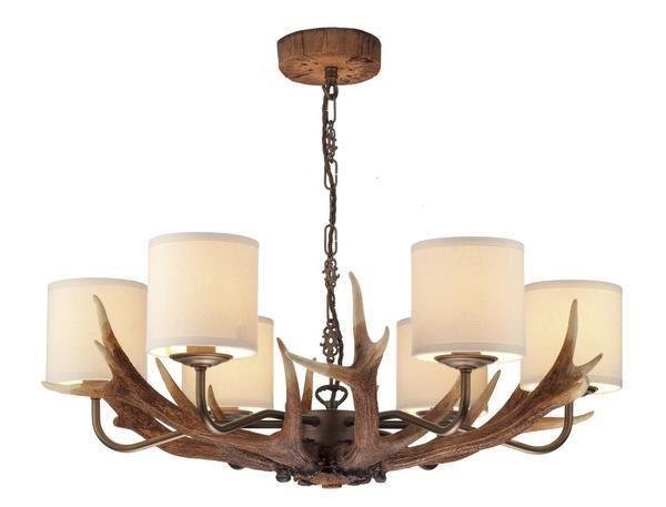David Hunt Lighting ANT0629 Antler 6 Light Ceiling Pendant with shades