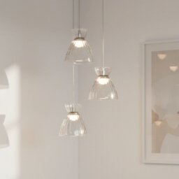 Firstlight 6842CHCL Royale LED 3 Light Cluster Ceiling Light In Chrome With Clear Ribbed Glass