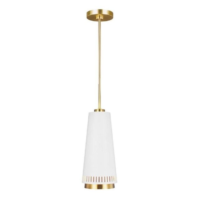 FE-CARTER-P-A-MW Carter 1 Light Ceiling Pendant In Matte White - Dia: 203mm