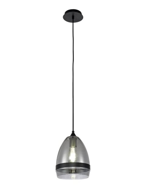 Milsom 1 Light Ceiling Pendant in Matt Black Finish With Large Cone Glass 