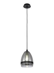 Milsom 1 Light Ceiling Pendant in Matt Black Finish With Large Cone Glass 
