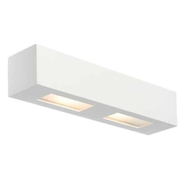 Saxby 10400 Box White Plaster And Frosted Glass Wall Light