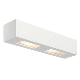 Saxby 10400 Box White Plaster And Frosted Glass Wall Light