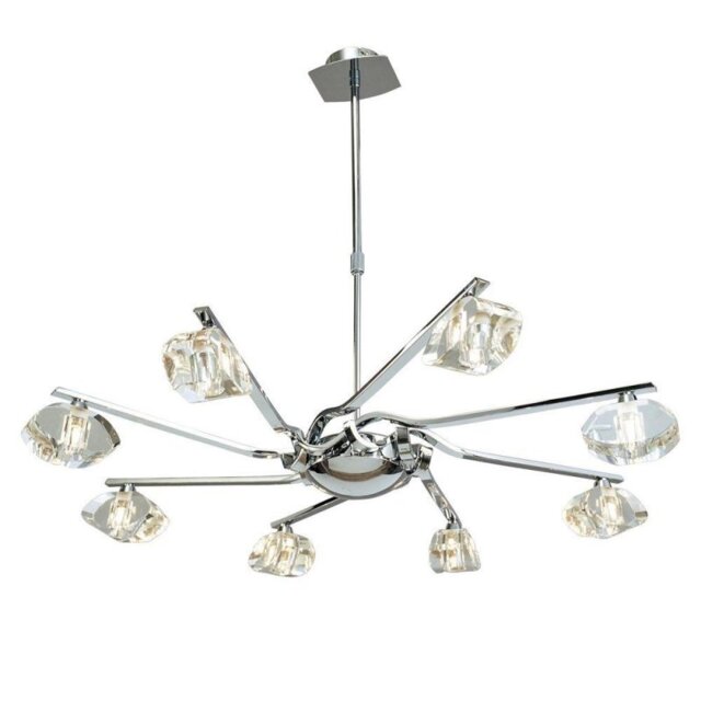 Mantra M0410 Alfa 8 Light Telescopic Ceiling Pendant/Semi Flush Light In Chrome