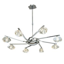 Mantra M0410 Alfa 8 Light Telescopic Ceiling Pendant/Semi Flush Light In Chrome