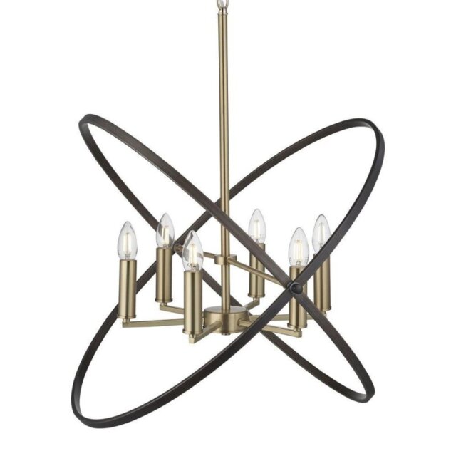 Searchlight 8246-6BZ Hoopla 6 Light Ceiling Pendant Light In Bronze
