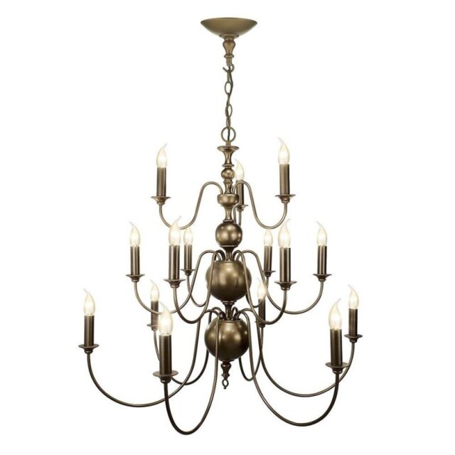 David Hunt Lighting FLE1531 Flemish 15 Light Matt Bronze Ceiling Pendant