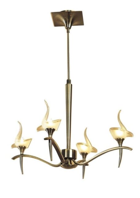 Mantra M0323AB Viena 4 Light Ceiling Pendant Light In Antique Brass