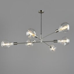 Dar ALA0646 Alana 6 Light Ceiling Pendant Light In Satin Chrome