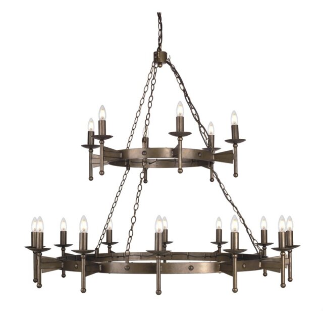 CW18 Cromwell 18 Light Wrought Iron Chandelier