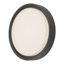 Dar RAL5039 Ralph Outdoor Ceiling/Wall Light In Grey And White - Dia: 250mm