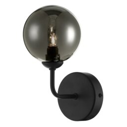 Dar Lighting FEY0722-01 Feya 1 Light Wall Light In Matt Black With Smoked Glass