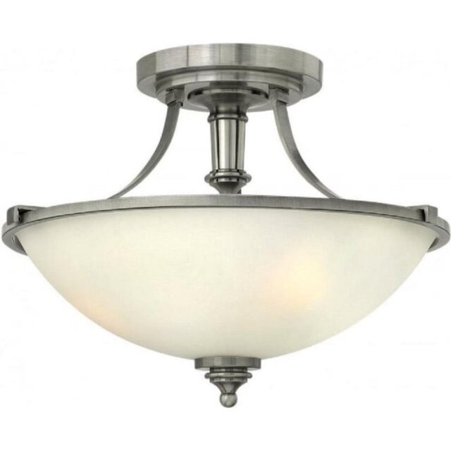 HK/TRUMAN/SF 3 Light Antique Nickel Semi Flush Ceiling Light
