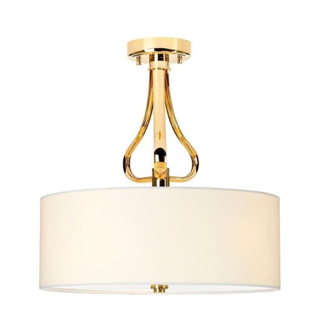 BATH/FALM/SFPG Falmouth 3 Light Semi Flush Ceiling Light In Polished Gold