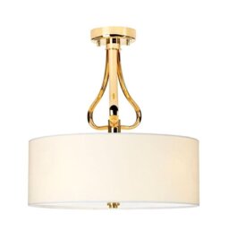 BATH/FALM/SFPG Falmouth 3 Light Semi Flush Ceiling Light In Polished Gold