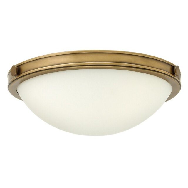 HK-COLLIER-F-S Collier Small Flush Ceiling Light In Heritage Brass, Diameter 346mm