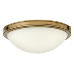 HK-COLLIER-F-S Collier Small Flush Ceiling Light In Heritage Brass, Diameter 346mm
