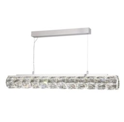 Searchlight 5861CC Remy Linear Ceiling Pendant Light In Chrome And Crystal Glass