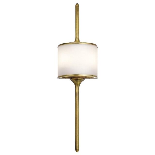 KL/MONA/L NBR Mona 2 Light Wall Light In Natural Brass - Height: 762mm