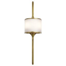 KL/MONA/L NBR Mona 2 Light Wall Light In Natural Brass - Height: 762mm
