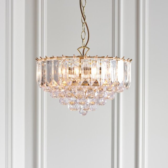 Endon FARGO-14BP Fargo Acrylic and Brass Ceiling Pendant Light