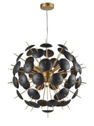 Franklite FL2386-12 Twelve Light Ceiling Pendant Light In Matt Black And Matt Gold