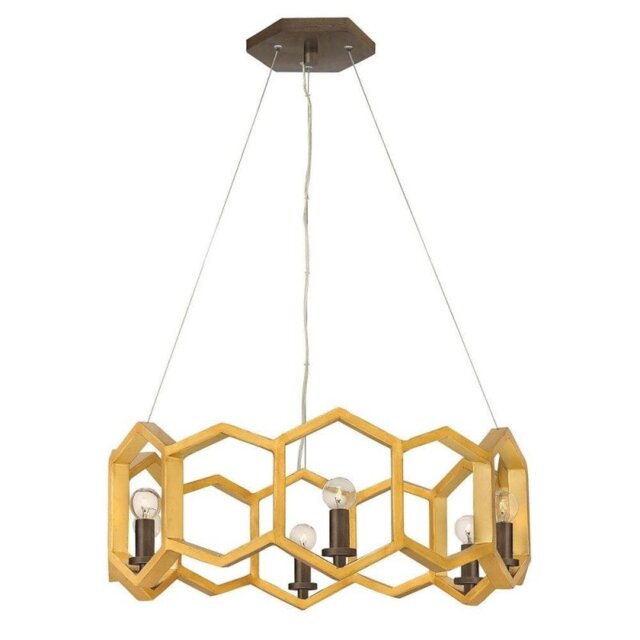 HK/MOXIE6/PSSG Moxie 6 Light Pendant Light In Sunset Gold