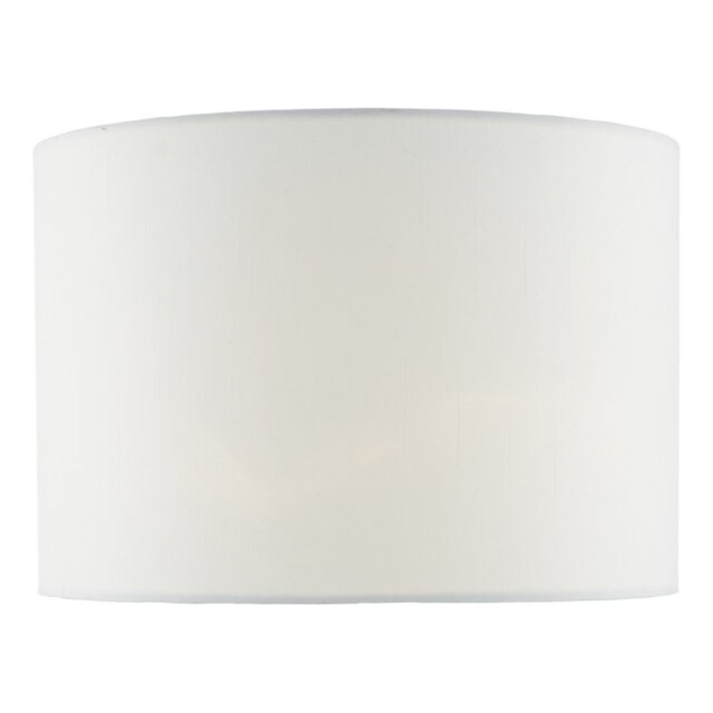Dar Lighting Ciara Linen Drum Shade In White Finish 33 cm