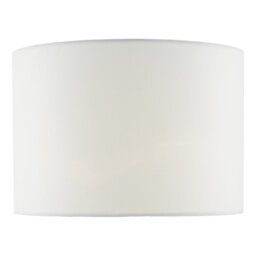 Dar Lighting Ciara Linen Drum Shade In White Finish 33 cm