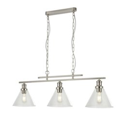 Searchlight 1277-3SS Pyramid 3 Light Linear Pendant Light In Satin Silver