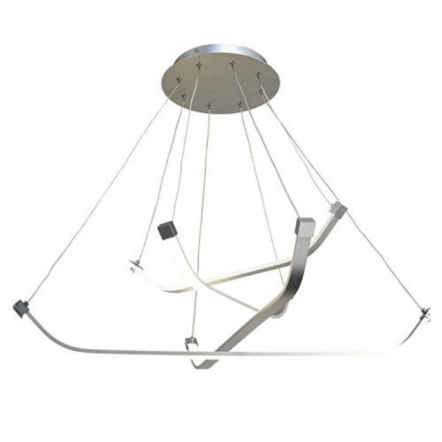 Mantra M5571 Papua LED Ceiling Pendant In Silver And Chrome - Dia: 827mm