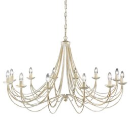 Franklite Philly 12 Light Ceiling Chandelier In Cream With Gold Highlights FL2172/12