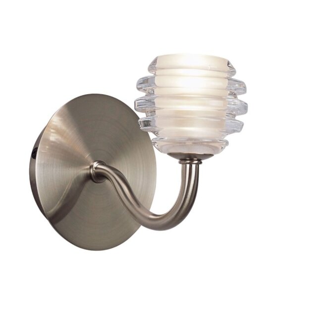 M8001 Sphere Satin Nickel 1 Light Switched Wall Lamp