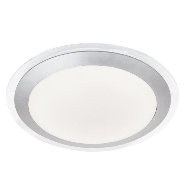 Searchlight 7684-33SI Flush Ceiling Light In Silver With White Acrylic
