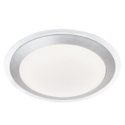 Searchlight 7684-33SI Flush Ceiling Light In Silver With White Acrylic