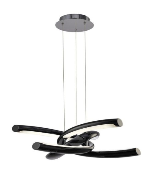 Mantra M3971 Knot LED 3+3 Light LED Pendant Light In Black And Chrome